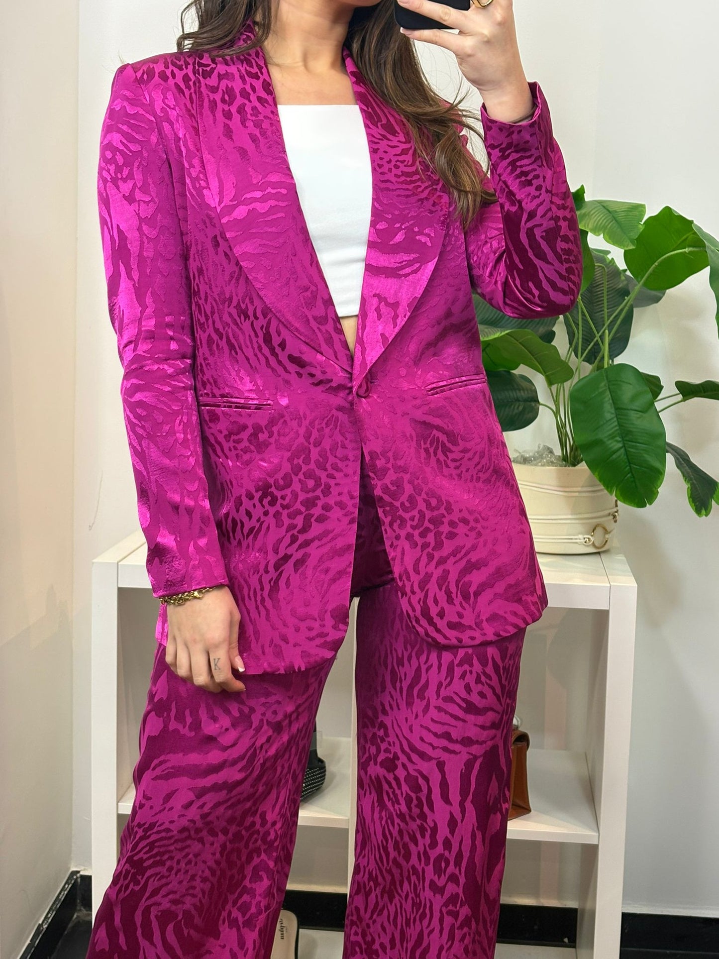 TAILLEUR SATINÉ IMPRIMÉ ANIMAL