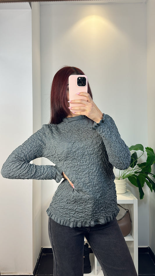 Pull Col Roulé Froissé