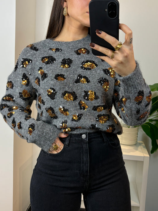 Pull Léopard Brillant