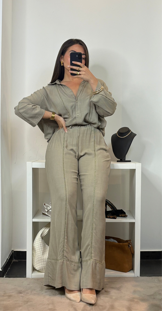 ENSEMBLE CHEMISE/PANTALON OVERSIZE