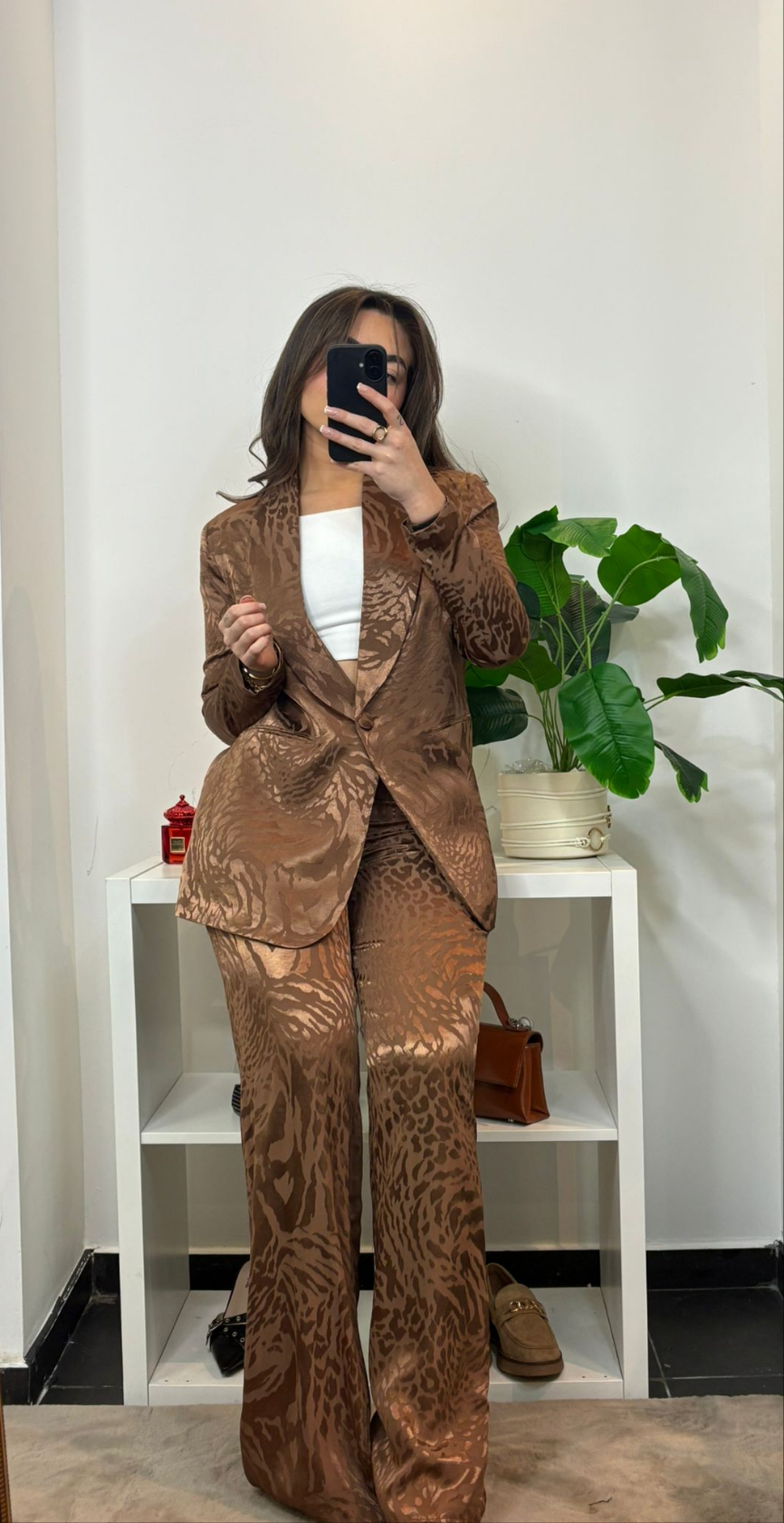 TAILLEUR SATINÉ IMPRIMÉ ANIMAL