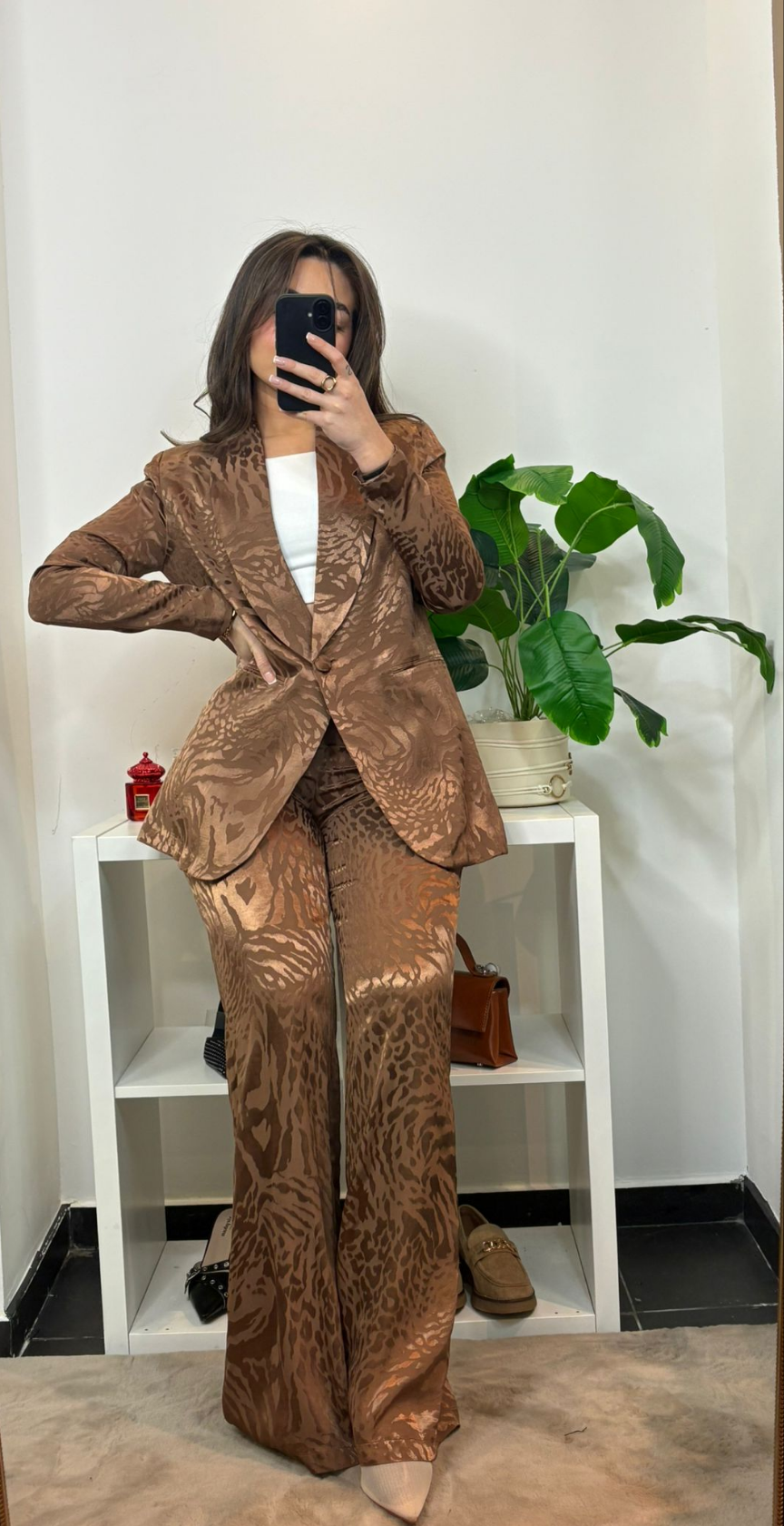 TAILLEUR SATINÉ IMPRIMÉ ANIMAL