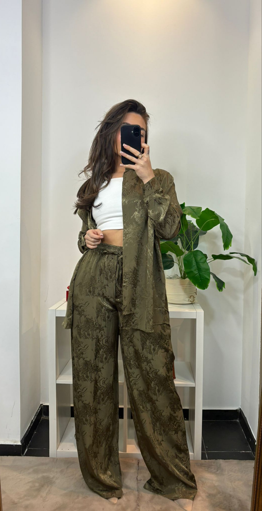 PANTALON FLUIDE SATINÉ İMPRİMÉ