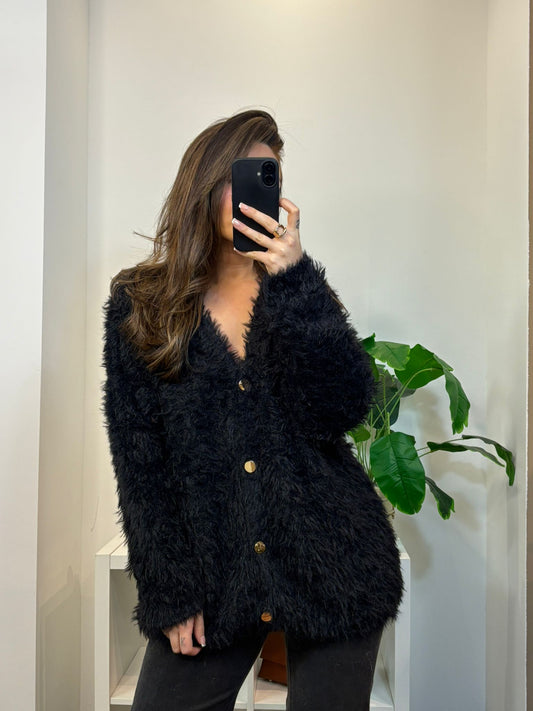 Gilet mi-long effet fourrure