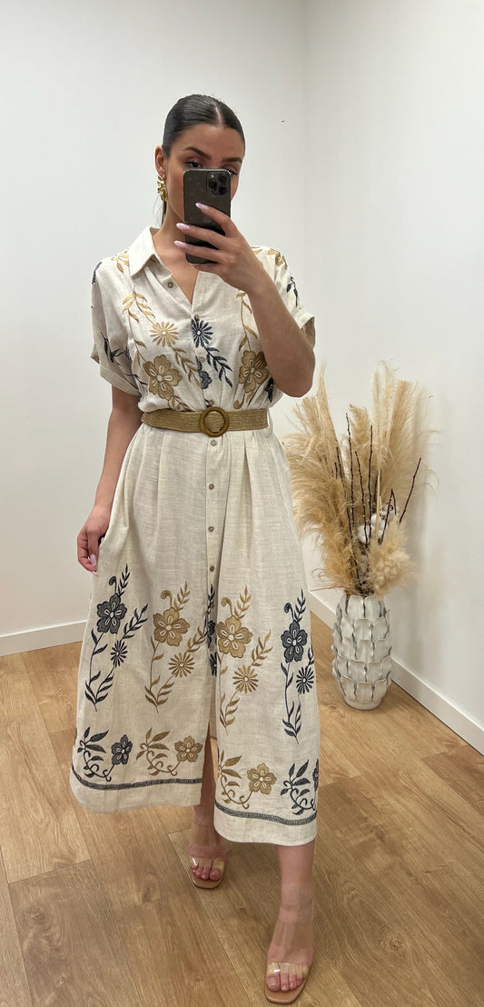 ROBE LIN BRODÉE